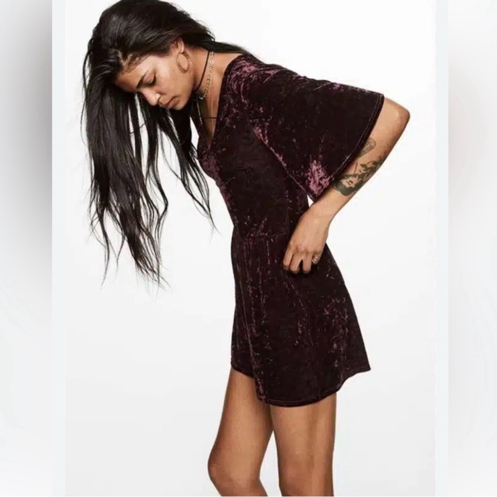 American Eagle Crushed Velvet Romper